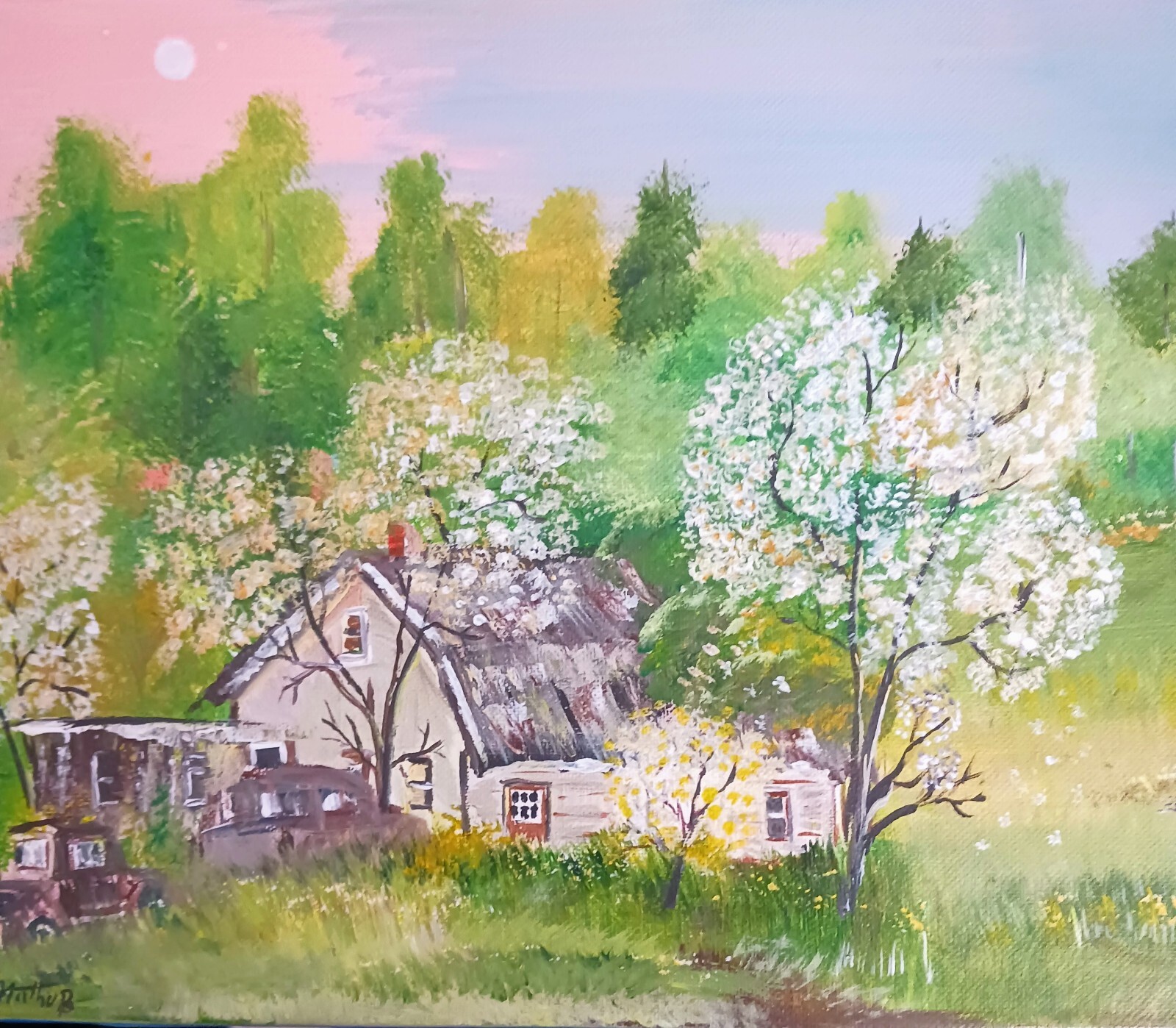 Country Farm House Painting # 174