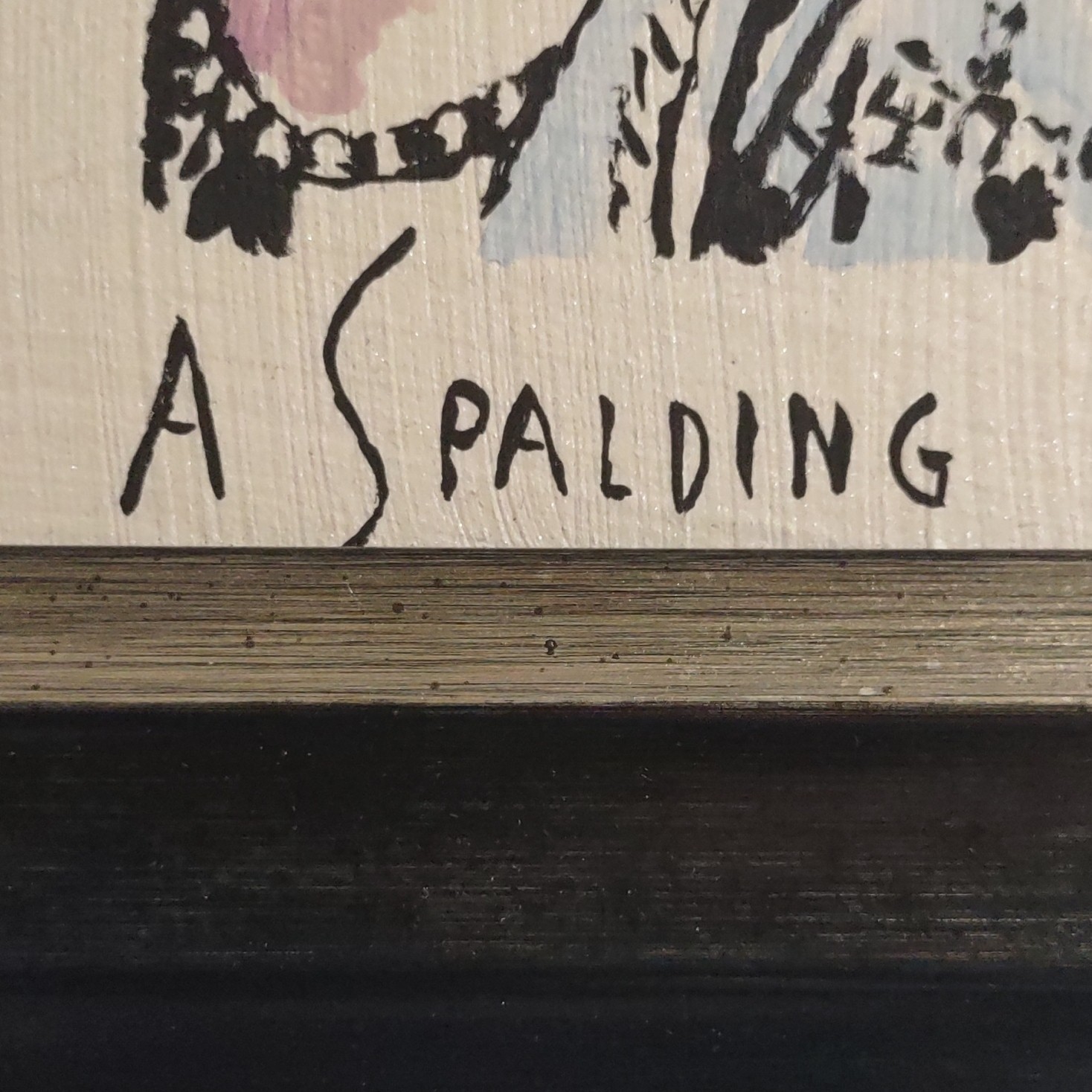 Alex Spalding Signed Framed Portrait Art on hardboard, Contemporary Style