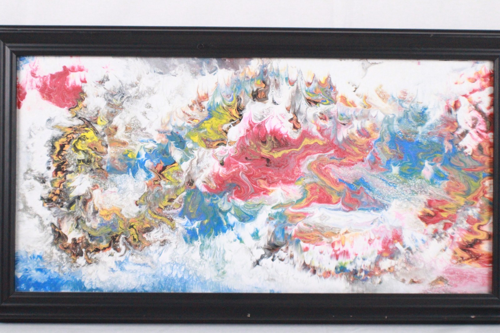 Vintage Colorful Abstract Oil Painting On Canvas Unsigned