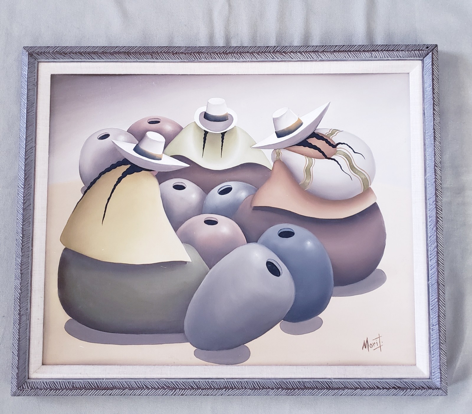 Vintage D’Morit Oil Painting Signed Framed 20×16 Inch
