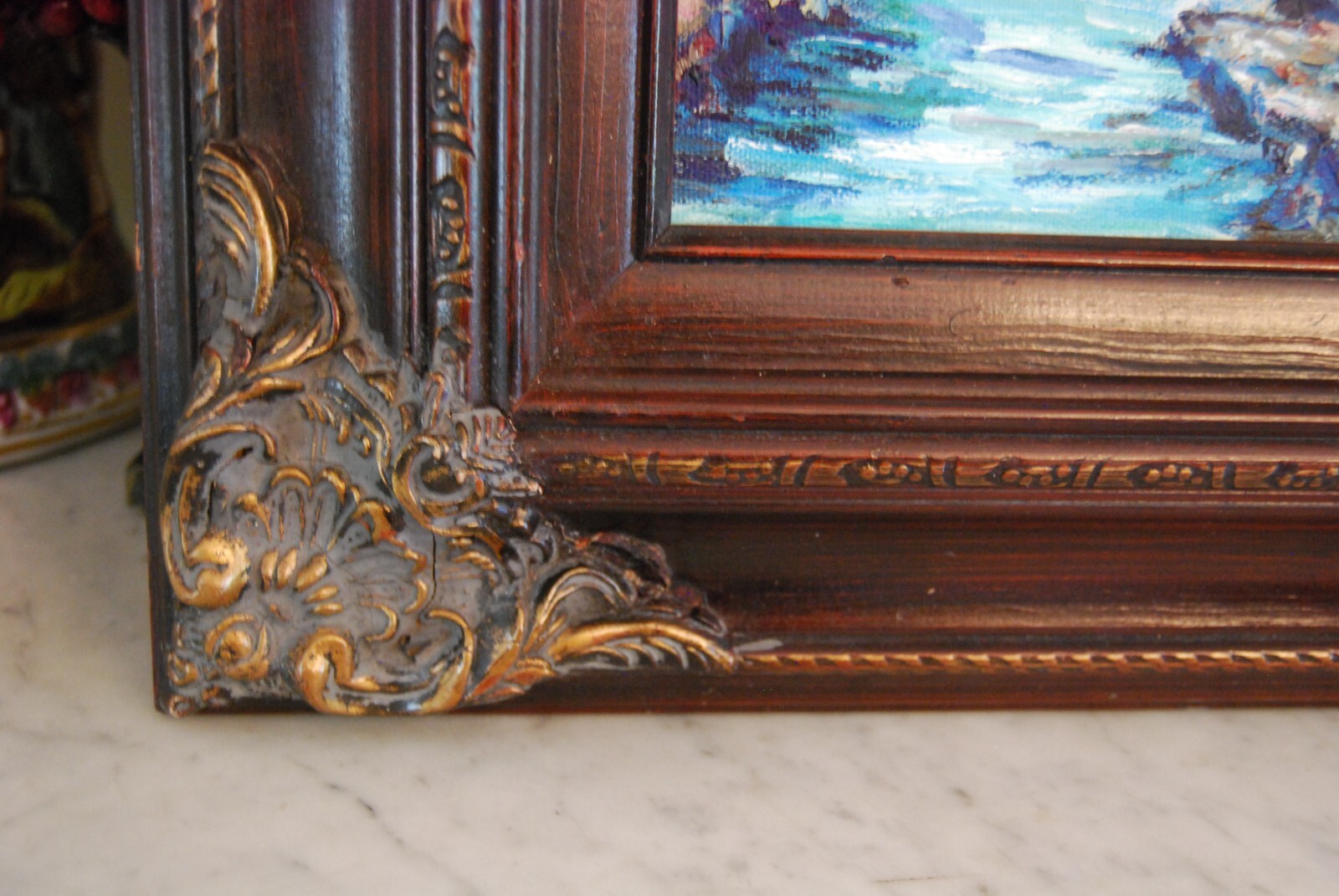 FRAMED ORIGINAL OIL RIVER, PALMS & SKY CUBAN COUNTRY SCENE ARTIST: HECTO VIDAL
