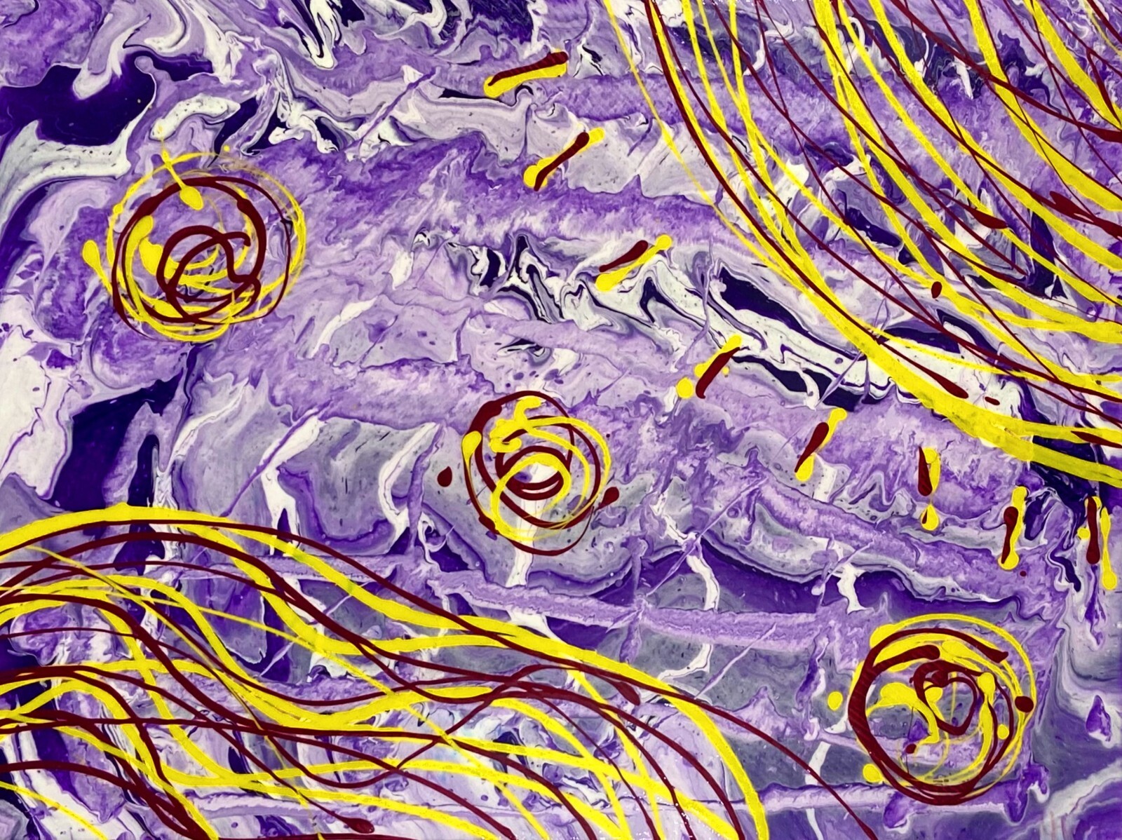 ‘Lavendar Sunsets’ Abstract Painting on Canvas, Acrylic, Fluid Art, Size 18×24
