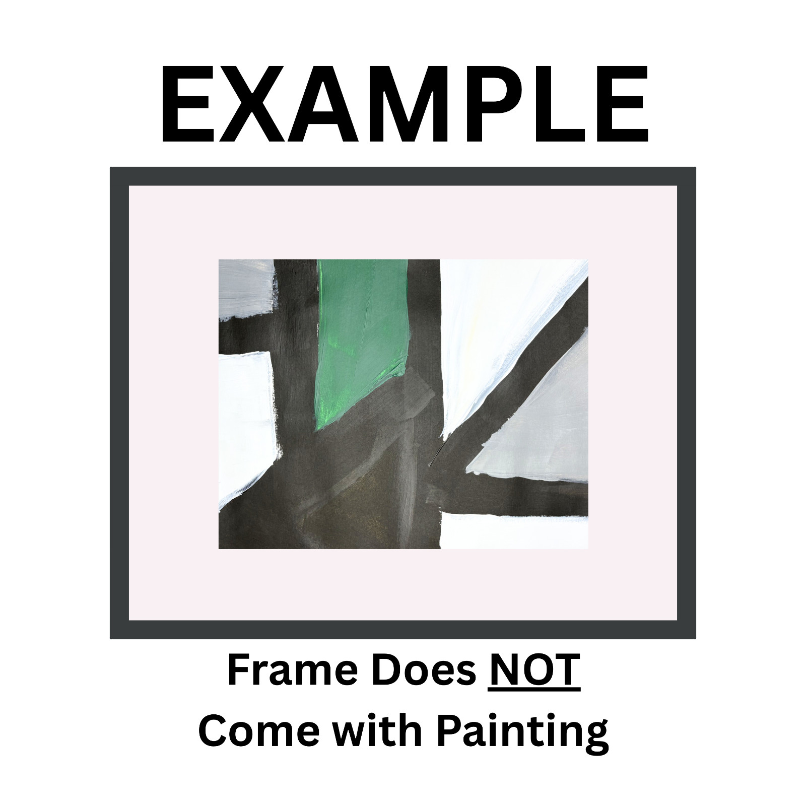 Geometric Abstraction 11×14 Green, Gray, & White Original Hand Painted Paper