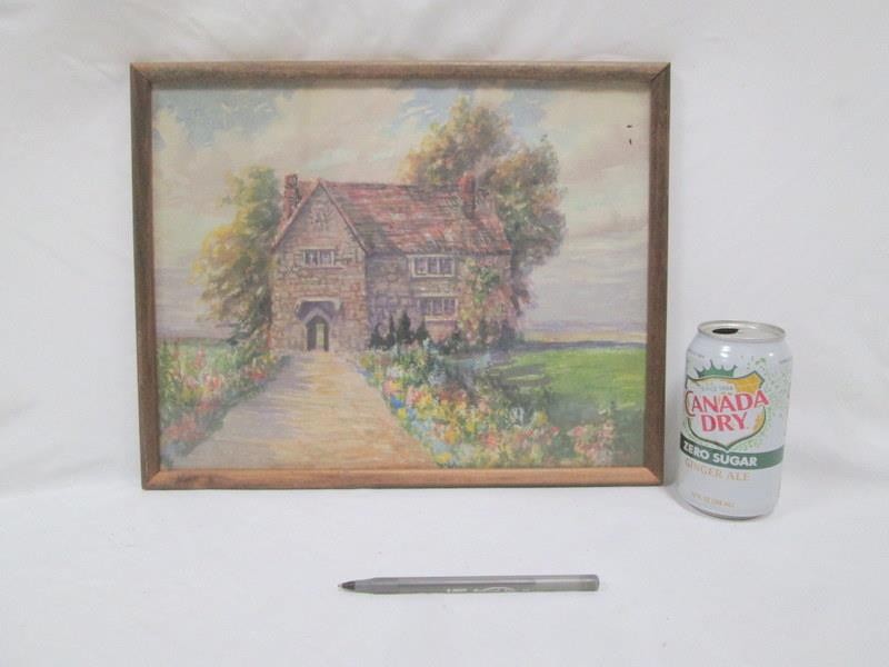 Signed Original Lionel Salmon Watercolor Homestead Painting 1936