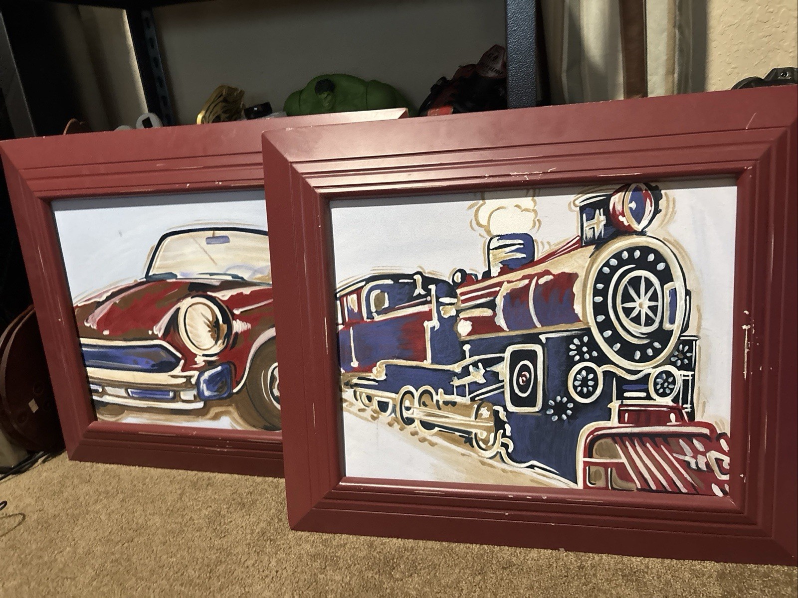 Stupell The Kids Room by Blue and Red Vintage Car Rectangle Wall 11 x 0.5 x 15