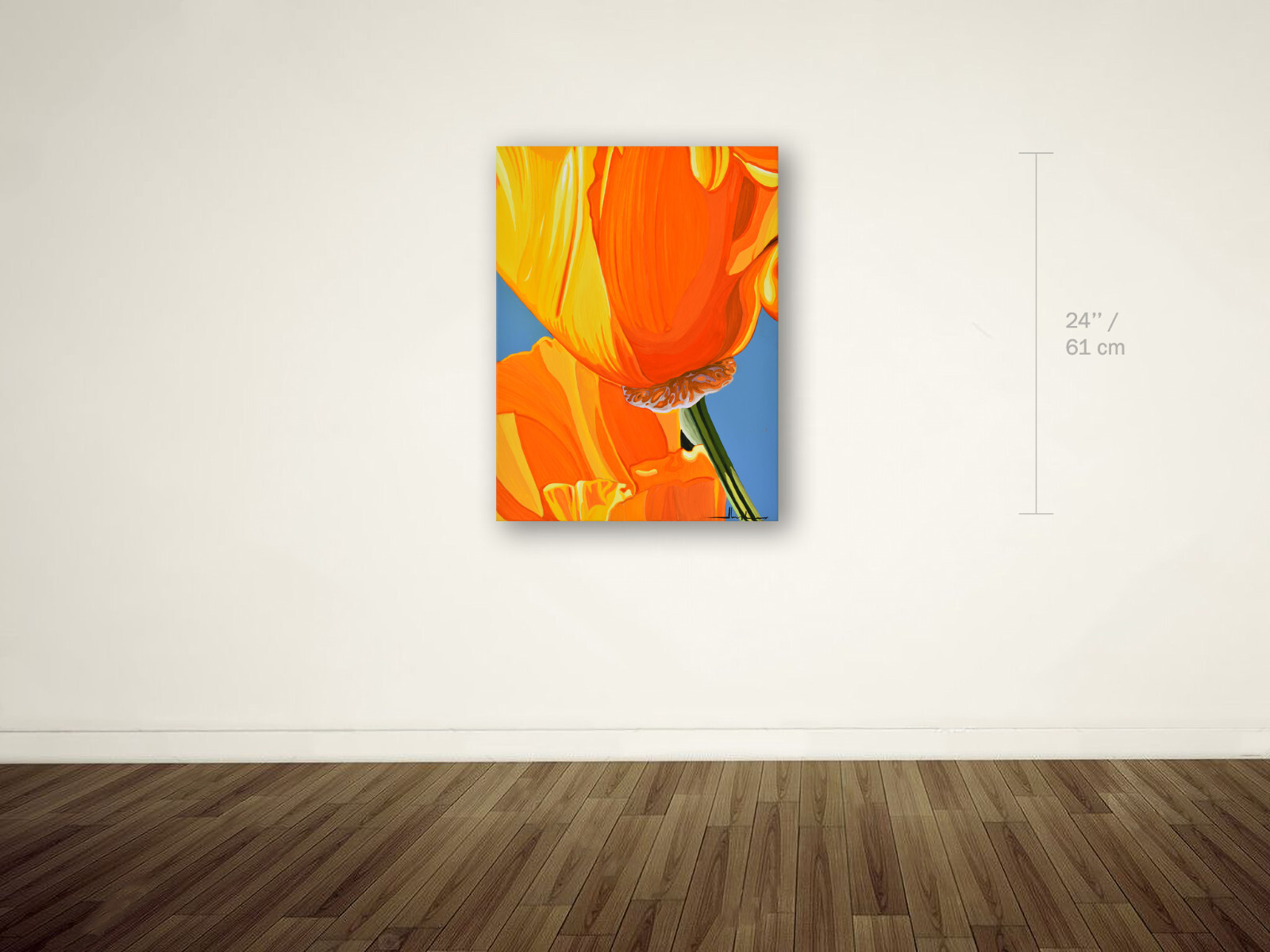Alex Nizovsky — CALIFORNIAN POPPY #7 — Modern / Pop Art Floral Painting 18″x24″