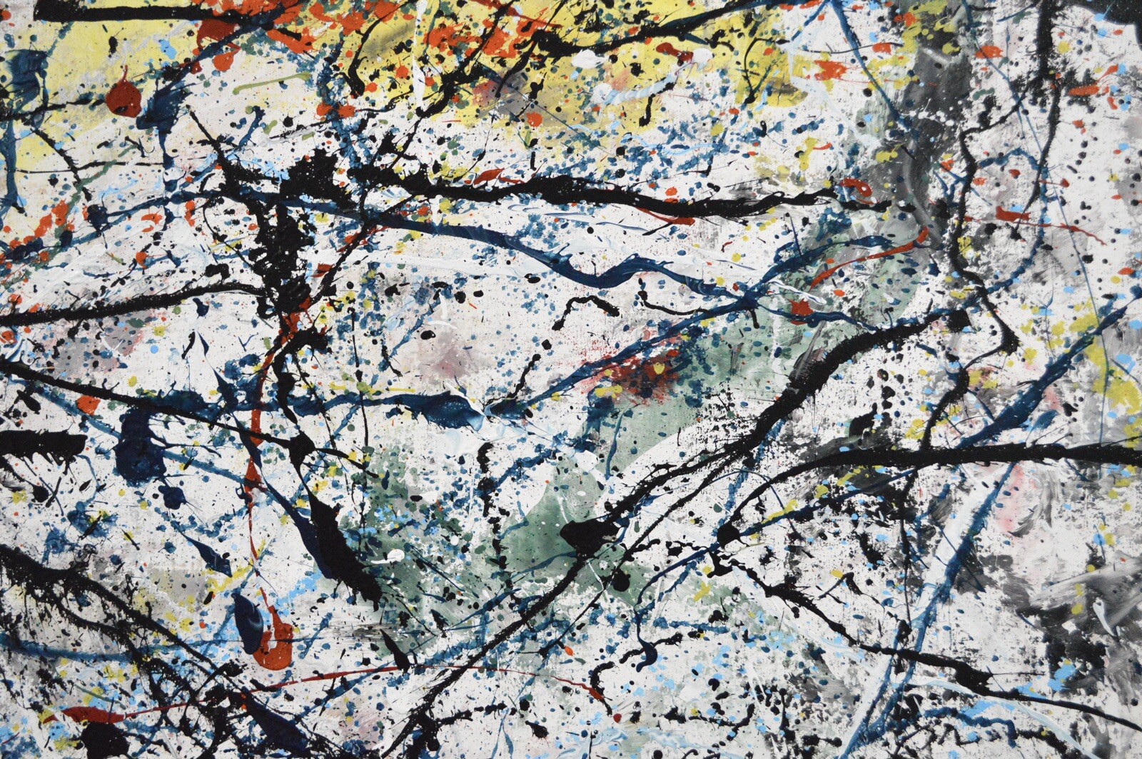 Pollock/Richter style Professional Painting 81” X 62”(6ft 9in)Abstract Modern XL