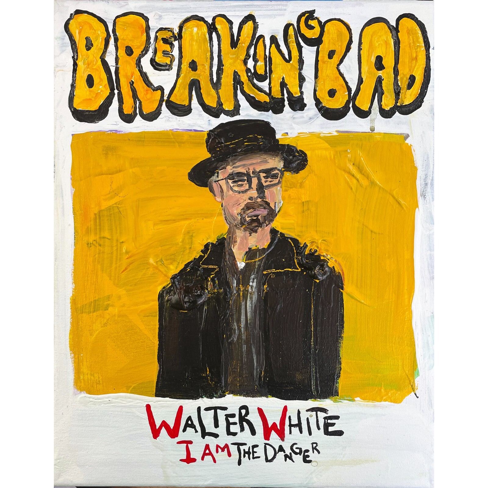 Walter White Original Acrylic on Canvas 11×14 by Sergio Santos @ElSantosWorld