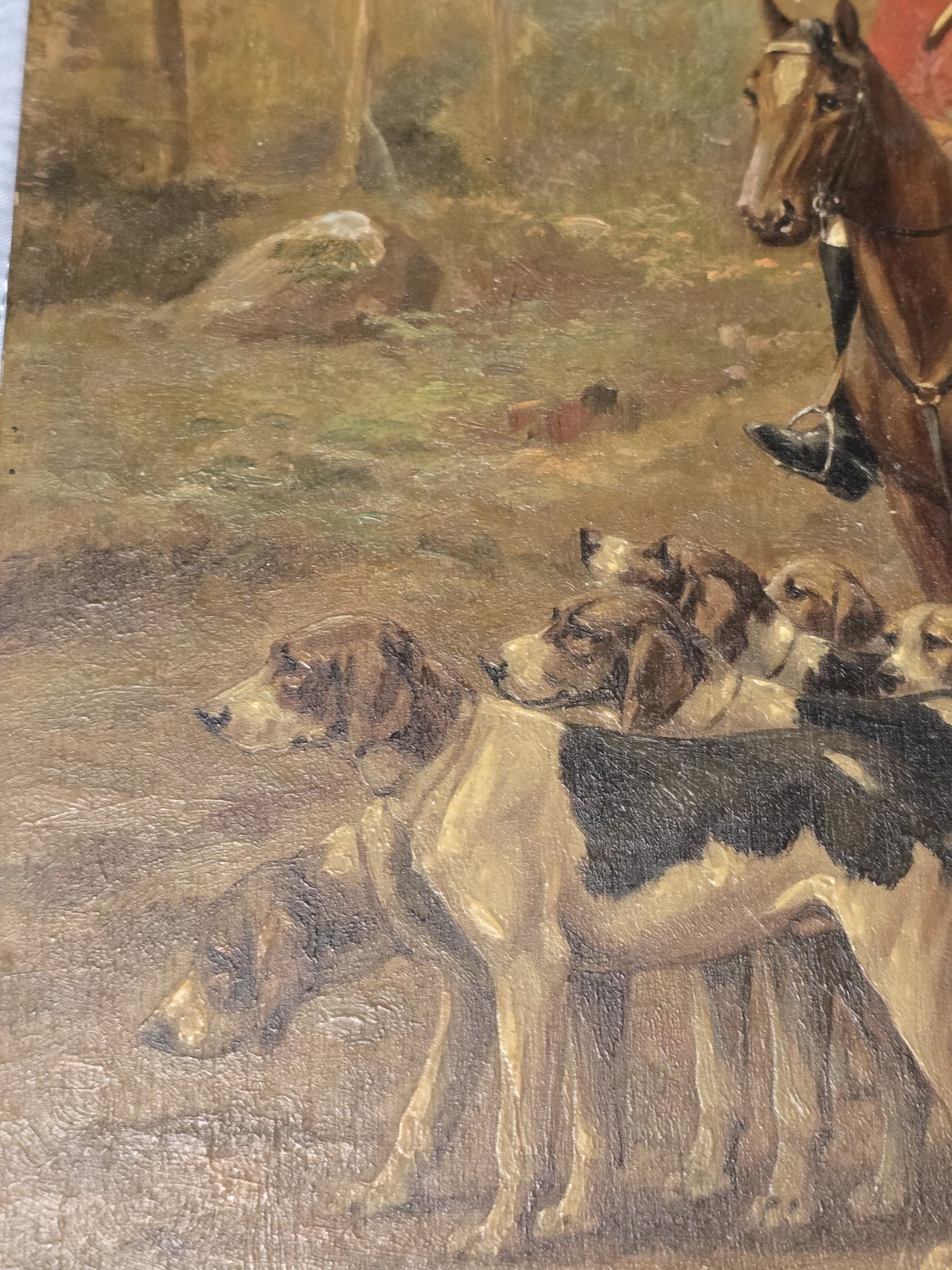 Albert WILLMS (XIX-XX) Pointer Dogs, Oil On Board, Dog Hunt, Pointers, Basset