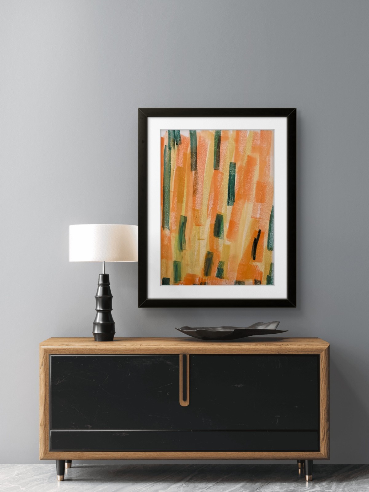 Bold Color Blocking Urban Textured Abstract Art Original 11 by 14 on Paper