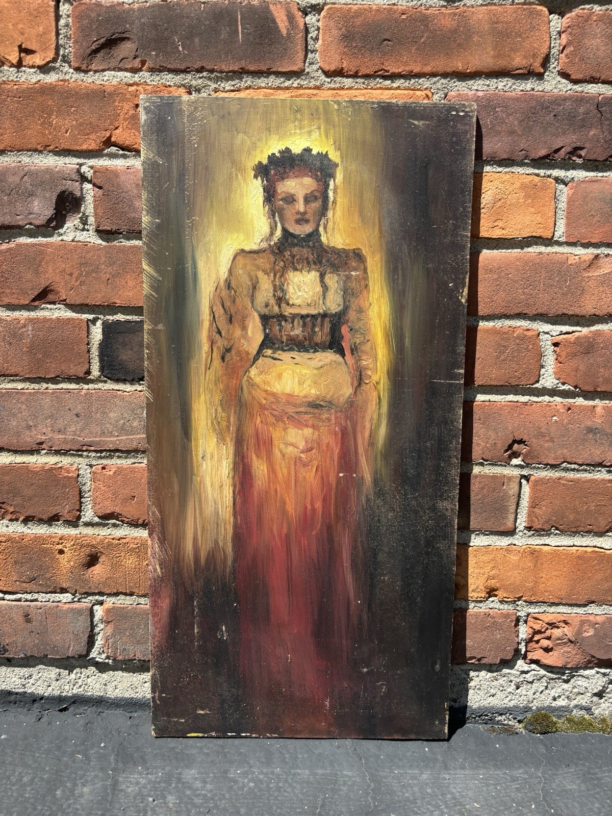 Fantasy Oil Painting Goddess Demoness Original Oil On Masonite Board Good Evil