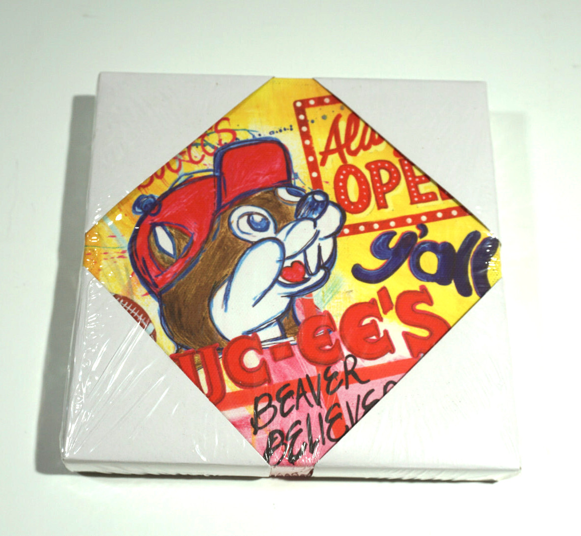 Buc-ee’s Mini Canvas Wall Art Decor Always Open Artist Kelly O’Neal 6″ X 6″