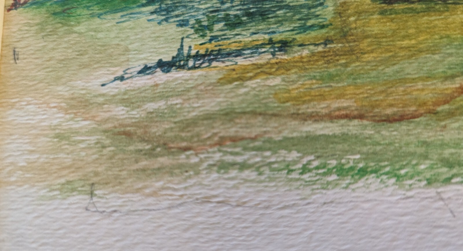 Framed Matted Signed Original Landscape Watercolor Painting 14″ x 11″