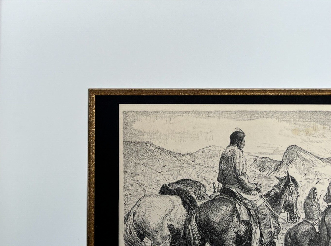 RARE Oscar Edmund Berninghaus Desert Taos Monotype Litho. on board Pencil Signed