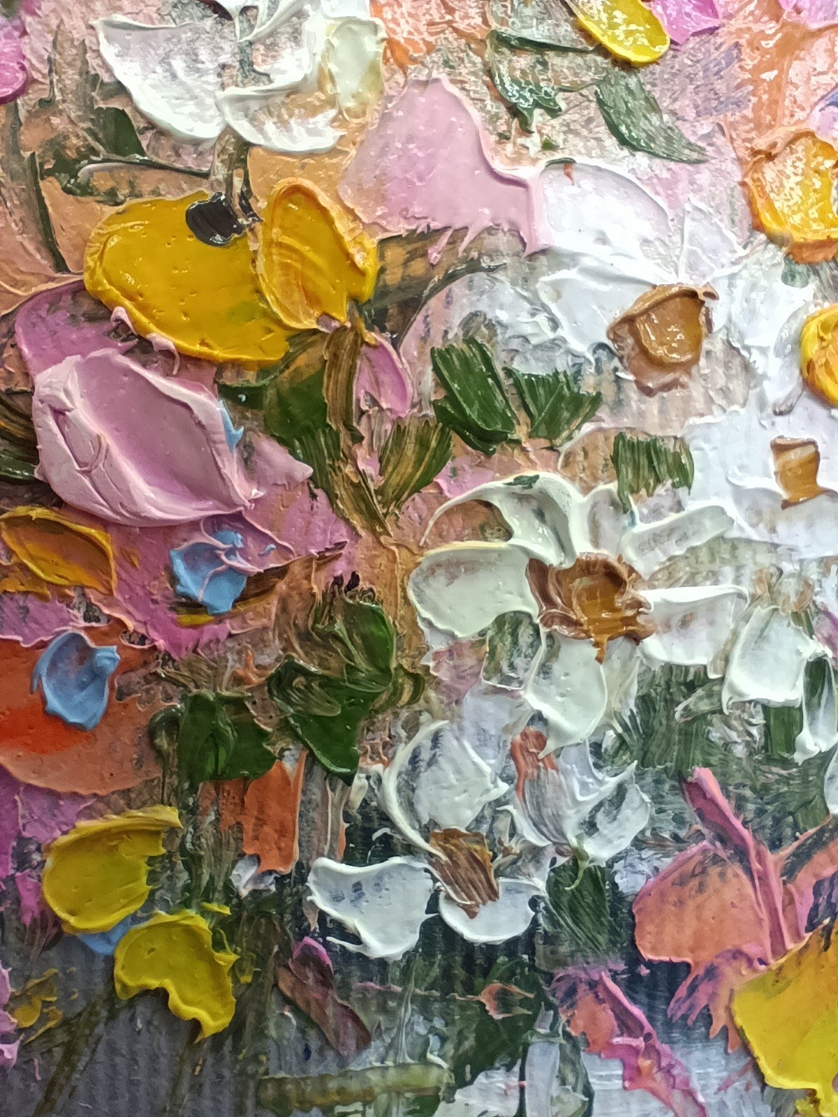 Flower Bouquet Oil Painting 4×6 Signed Original mini Art Framed Home Decor Gift