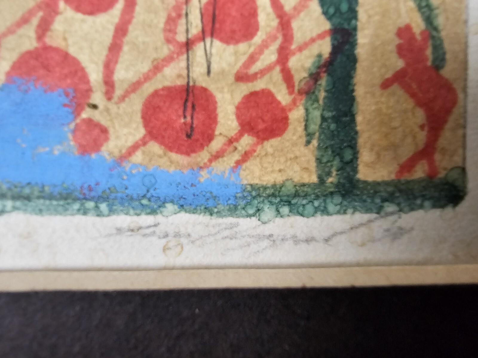 Odd Antique Original Illegibly Signed Abstract Painting 15.5×13.5 Framed VTG Art