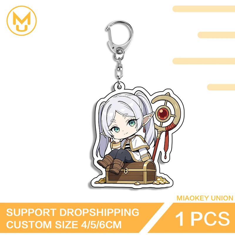 Frieren Keyring Anime Peripherals Key Chain Line Of Photo Wall Key Slot Combo