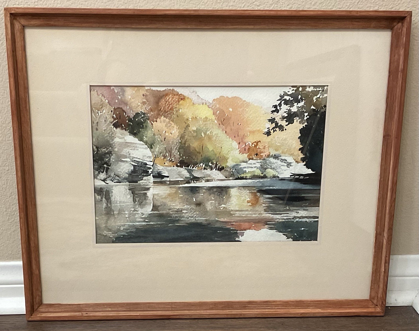 Rare Original Omer Seamon 1957 Watercolor Painting Signed Original Frame