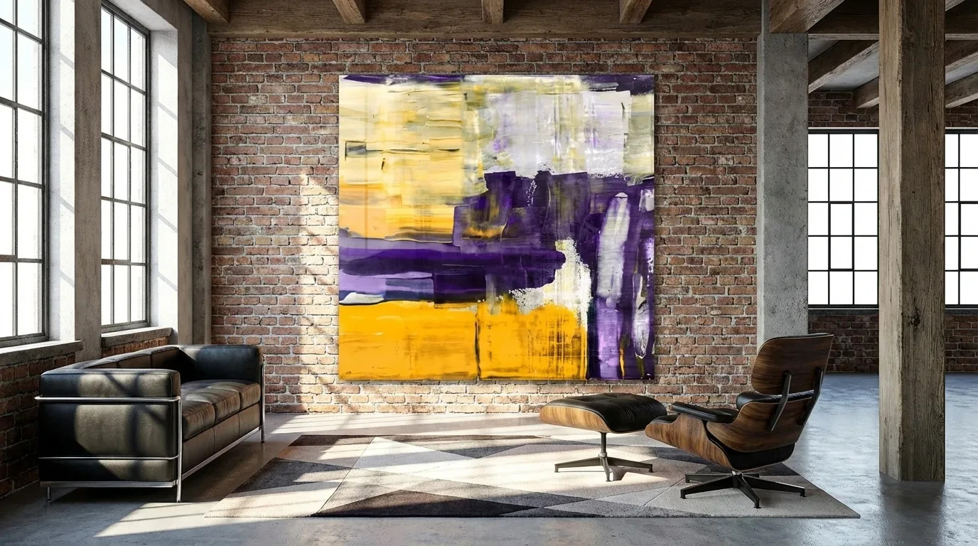 Abstract Expressionism Vintage 150x150cm Arcyl Glass Pop Art / XXL Pictures / Modern