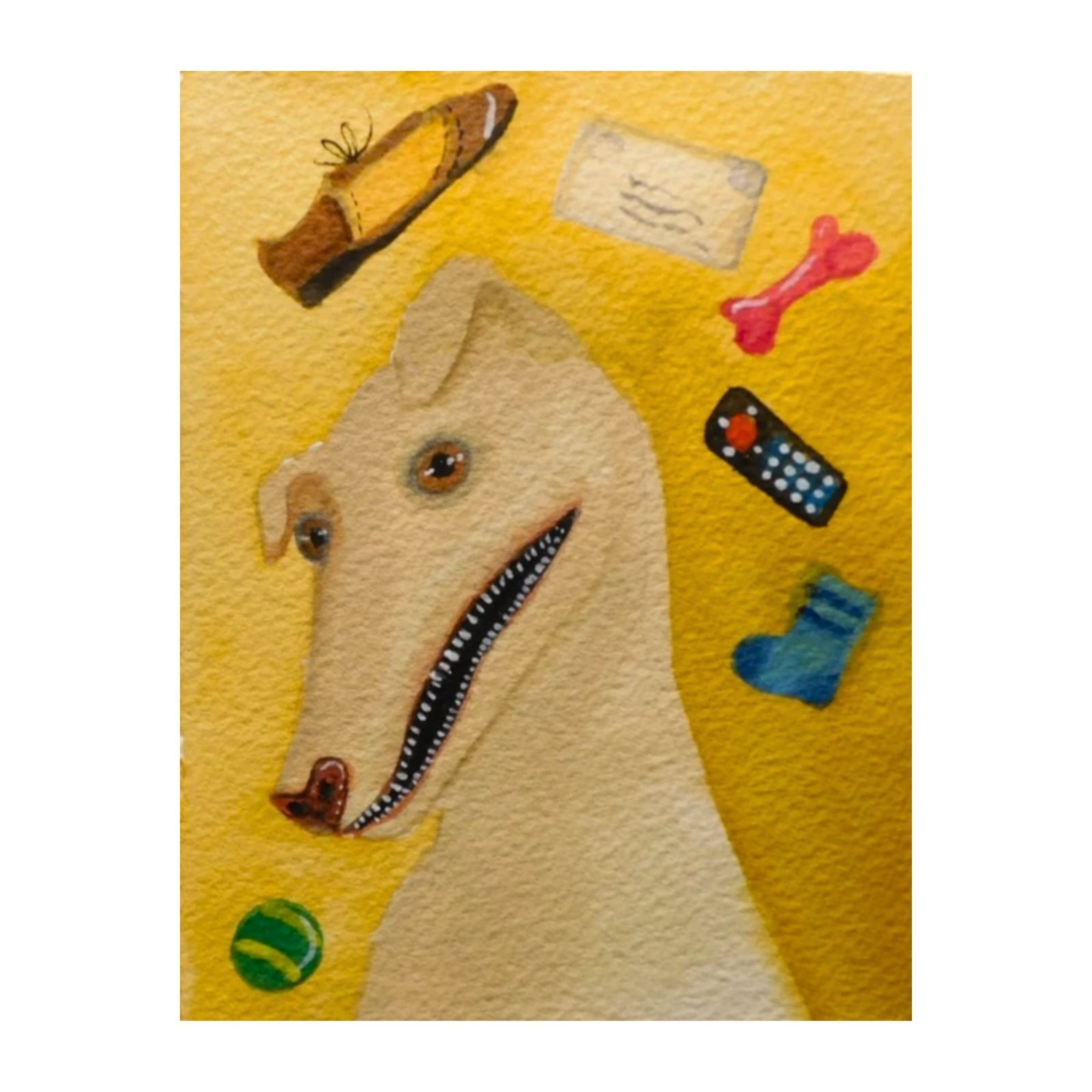 Chew Chew Chihuahua Puppy Dog Original Naive Folk Outsider Art 3.75×5.5 Potocki