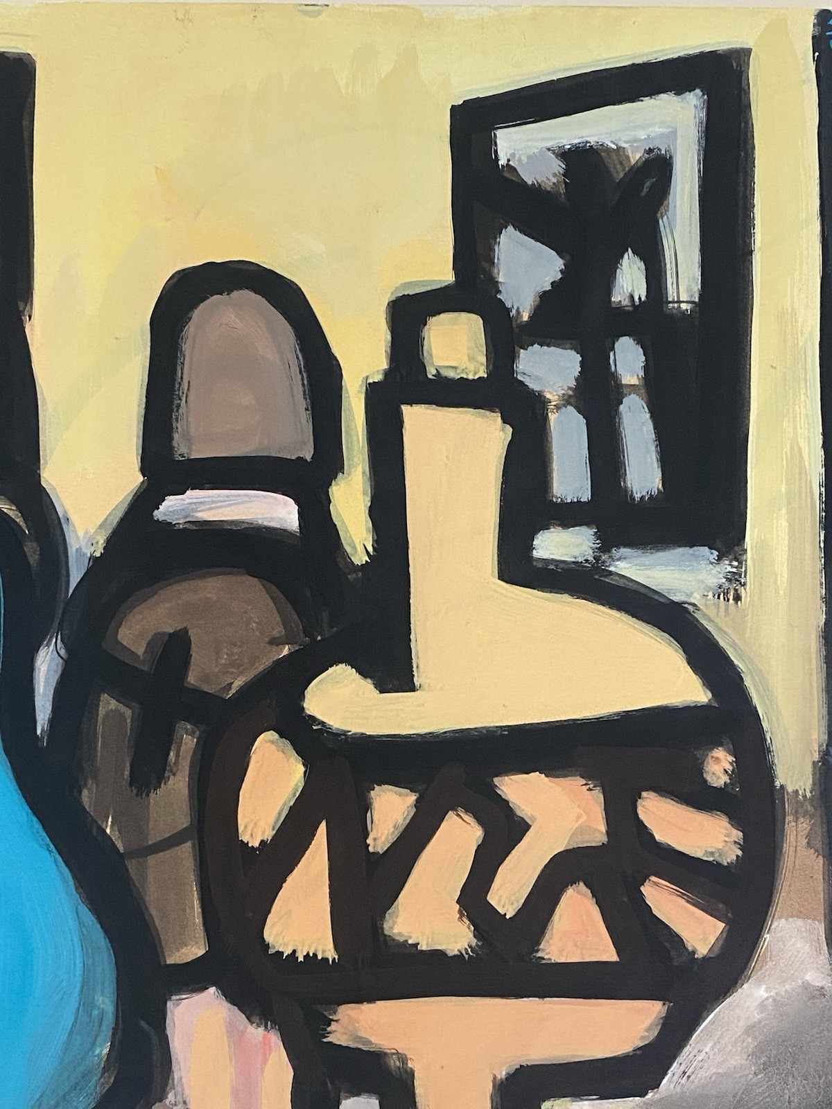 MARKEY ROBINSON Irish VTG Female Figures Cafe Scene Modernism Abstract Painting