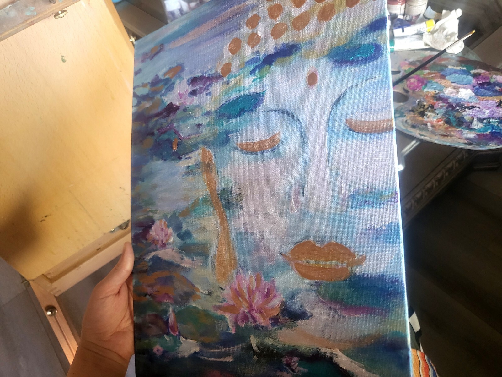 Original acrylic painting, «Meditation Zen»,11 by 14″,canvas board