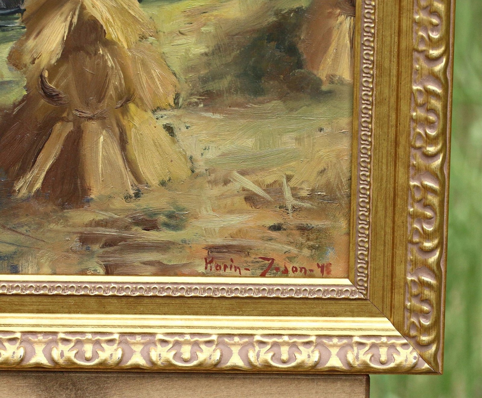 Sweden Realism Landscape Farm Painting, Oil on Canvas, Signed, Framed