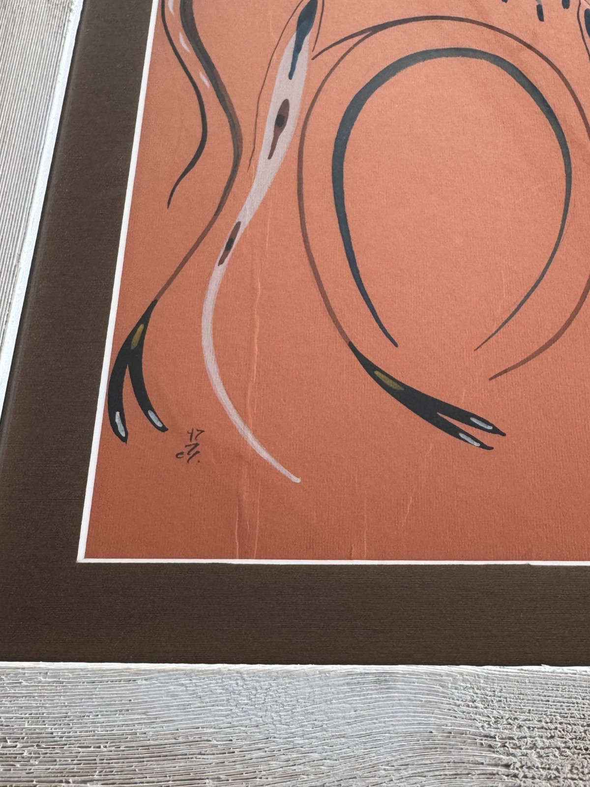 Eddy Cobiness «Walking Moose is My Name» Original 1978 Painting Ojibwe Native
