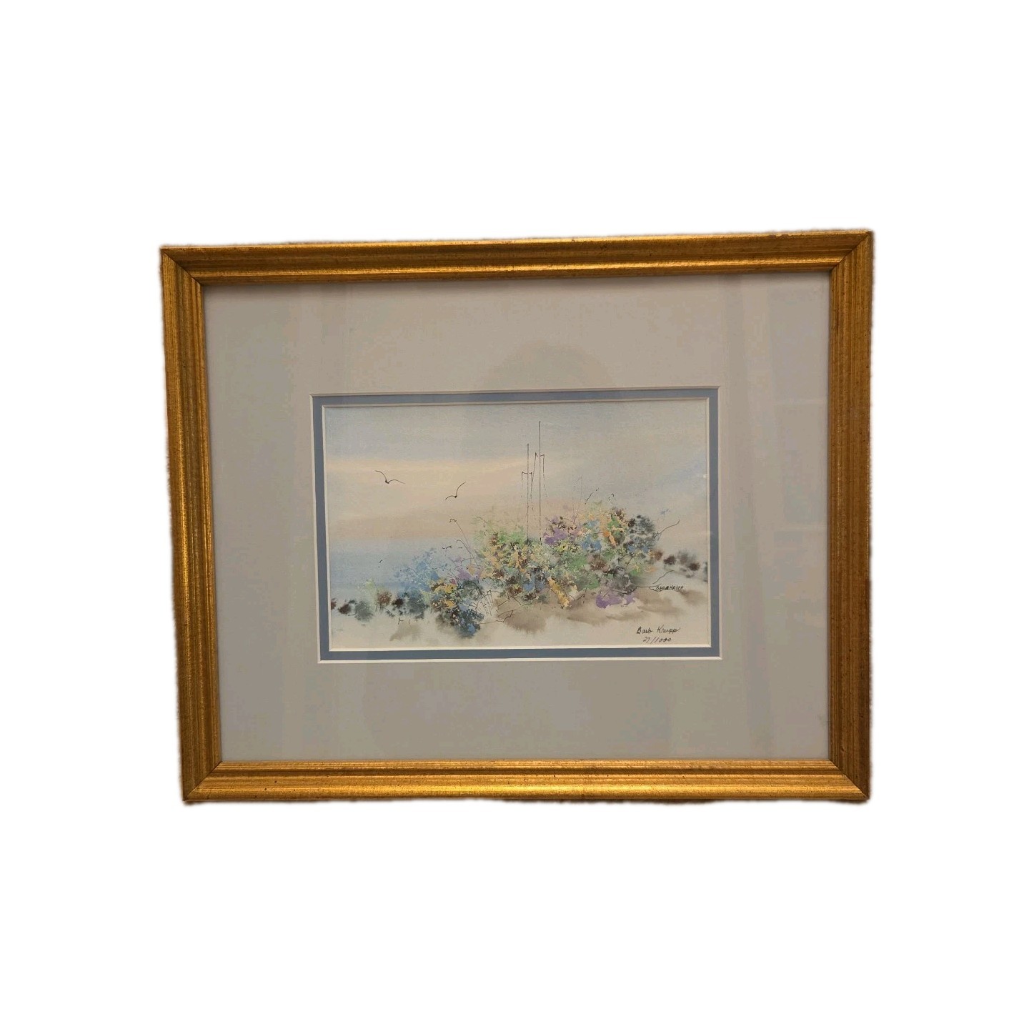 Barb Krupp Signed Limited Edition Framed Print 27/1000 Watercolor Floral Landsca