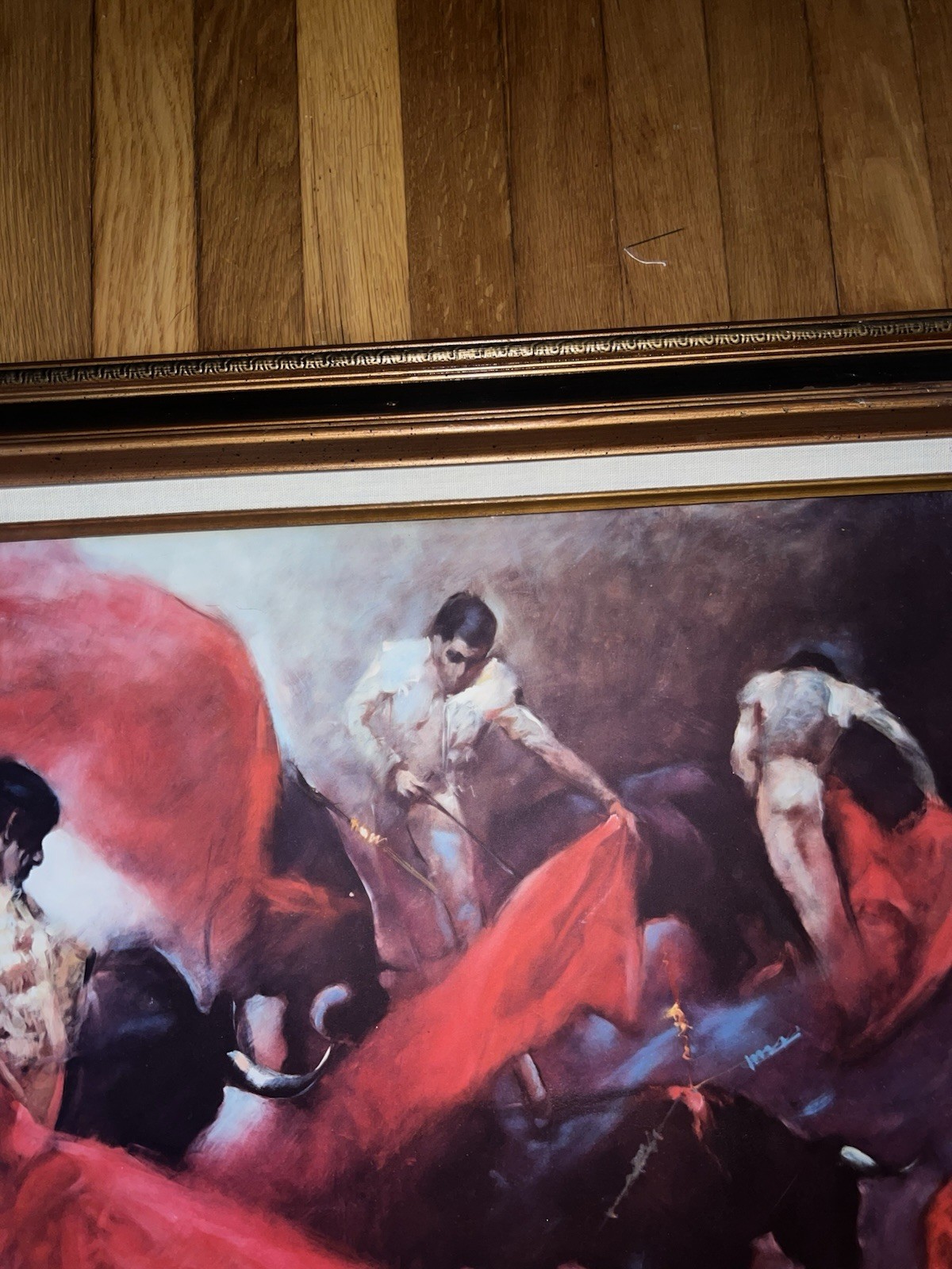 VINTAGE MCM THE MATADOR by JULIAN RITTER LARGE FRAMED SOFA REPRODUCTION PAINTING