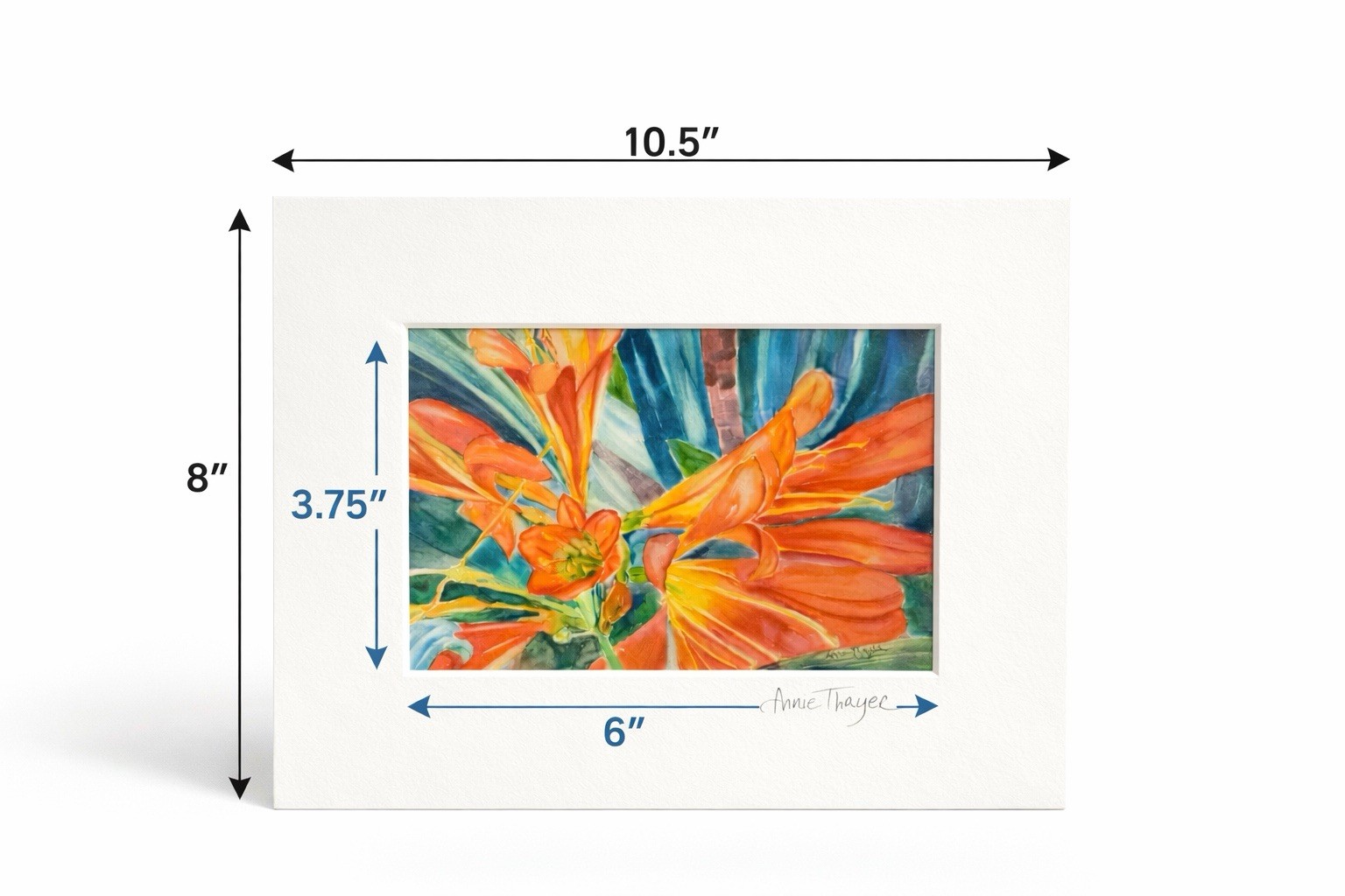 Original Annie Thayer Signed Watercolor Painting Botanical Floral Lily Art