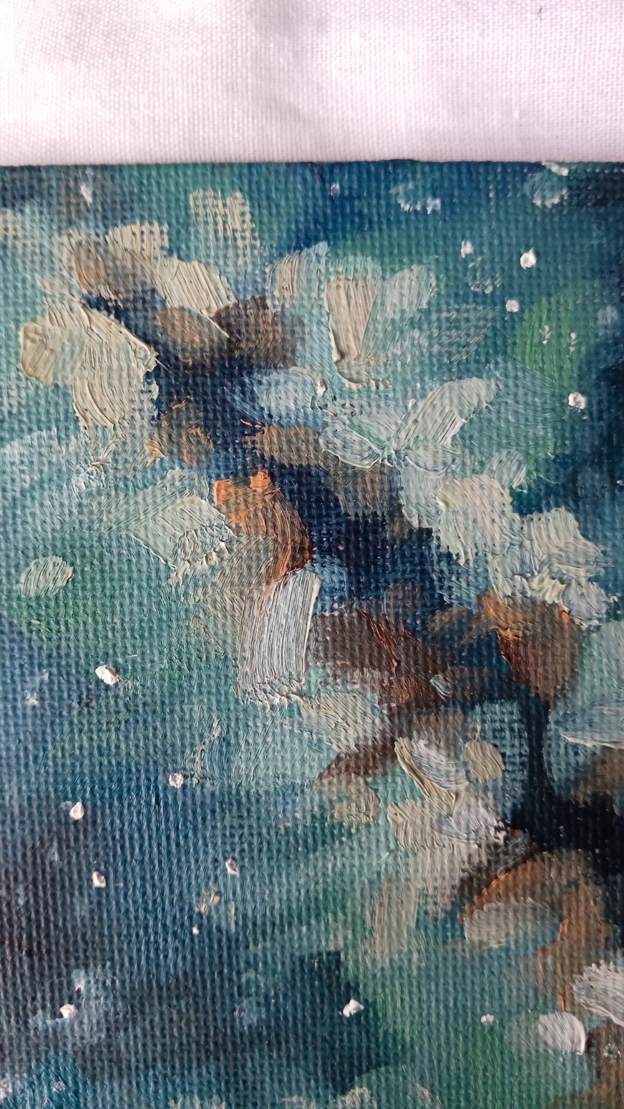 ORIGINAL Oil Painting Impressionism Landscape Milky Way Galaxy Night Sky 5″ x 7″