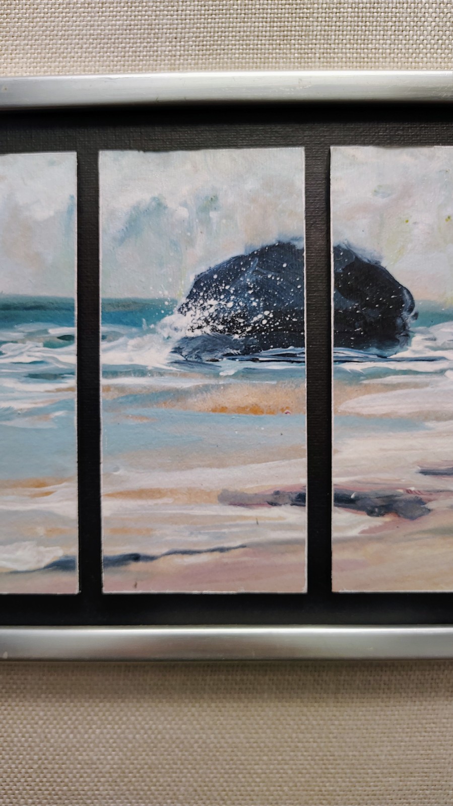 BARCLAY SHEAKS SEASCAPE 6 Panel Acrylic On Board. Very Neat Piece Original 1/1