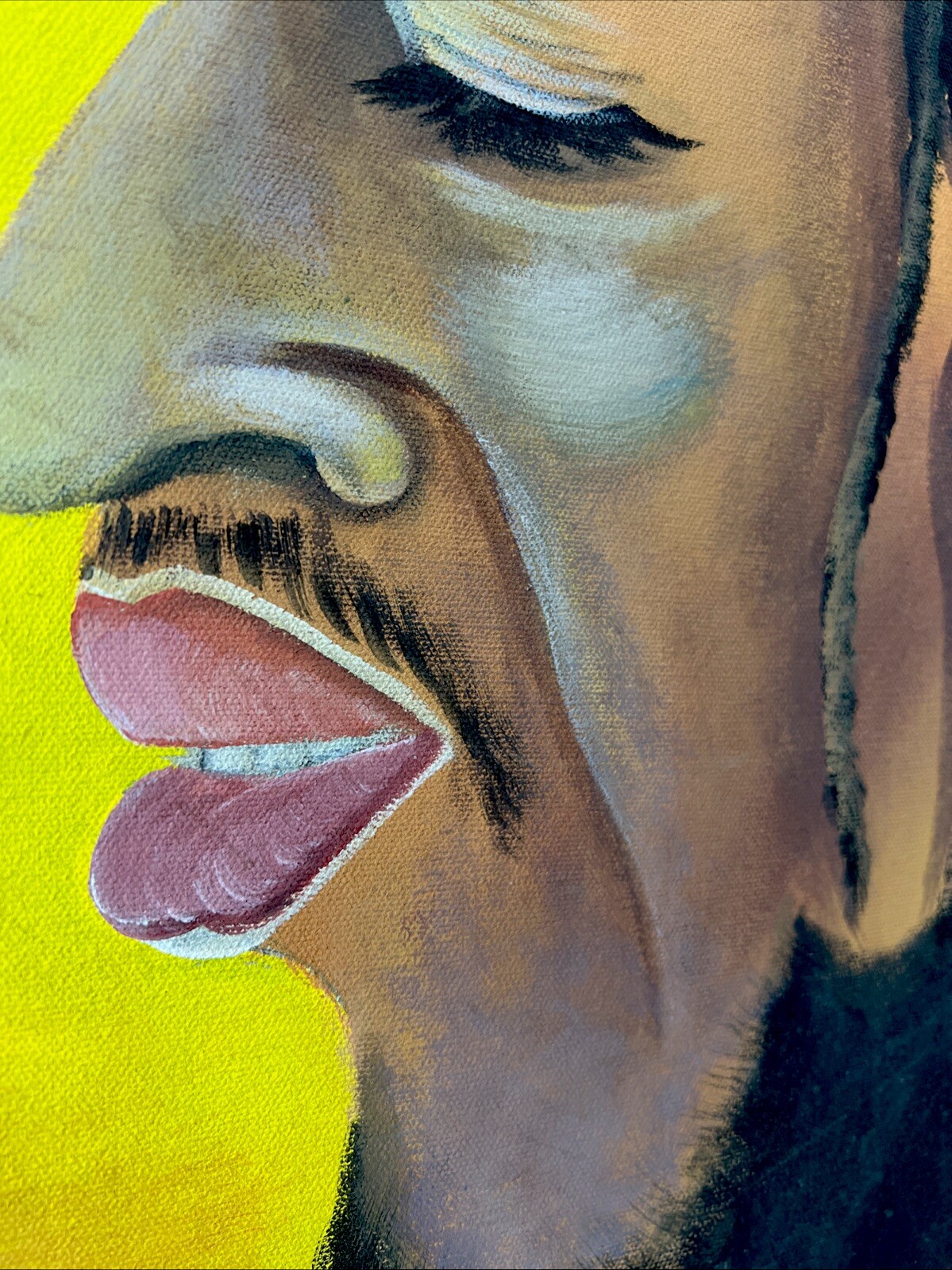 Bob Marley Artist Signed Original Painting Canvas Haitian Artist Rasta Lion Zion