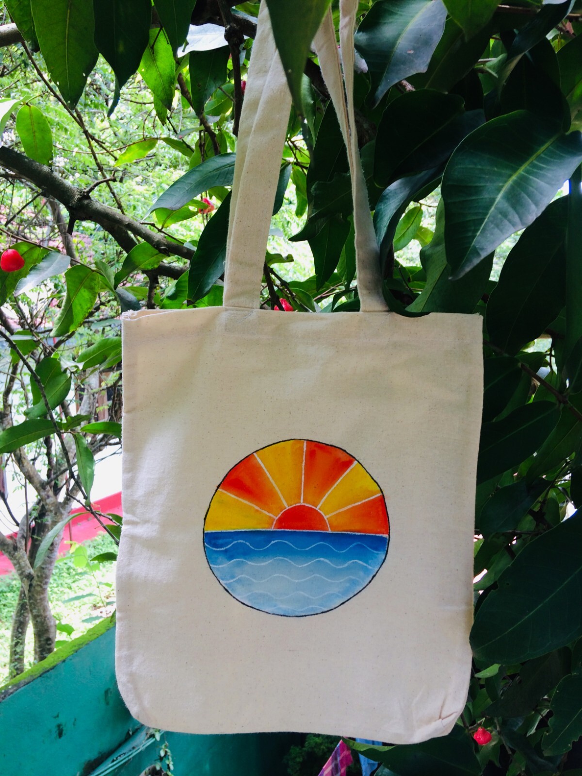 Tote bag Hand-painted beautiful Cotton Eco-Friendly free shipping
