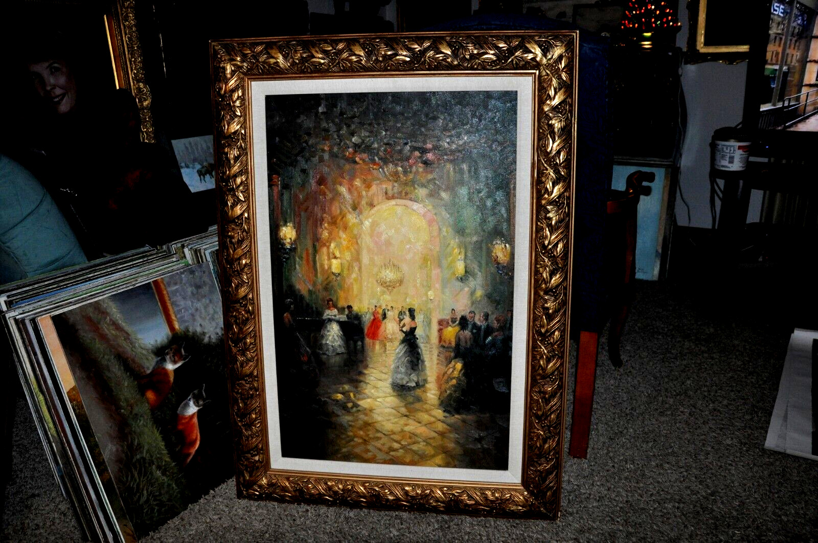 Monumental Older Allegorical Masterpiece High society Ballroom Dance