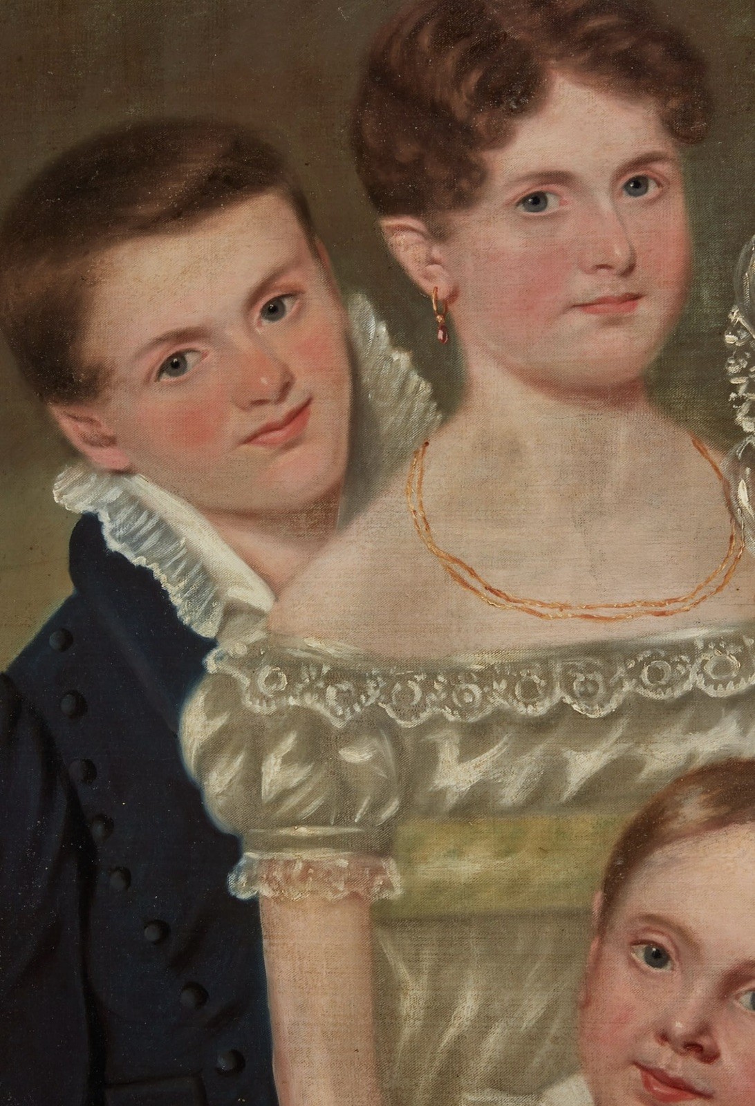 Early 19thC English Regency Antique Portrait Oil Painting Of A Family -JW Gordon
