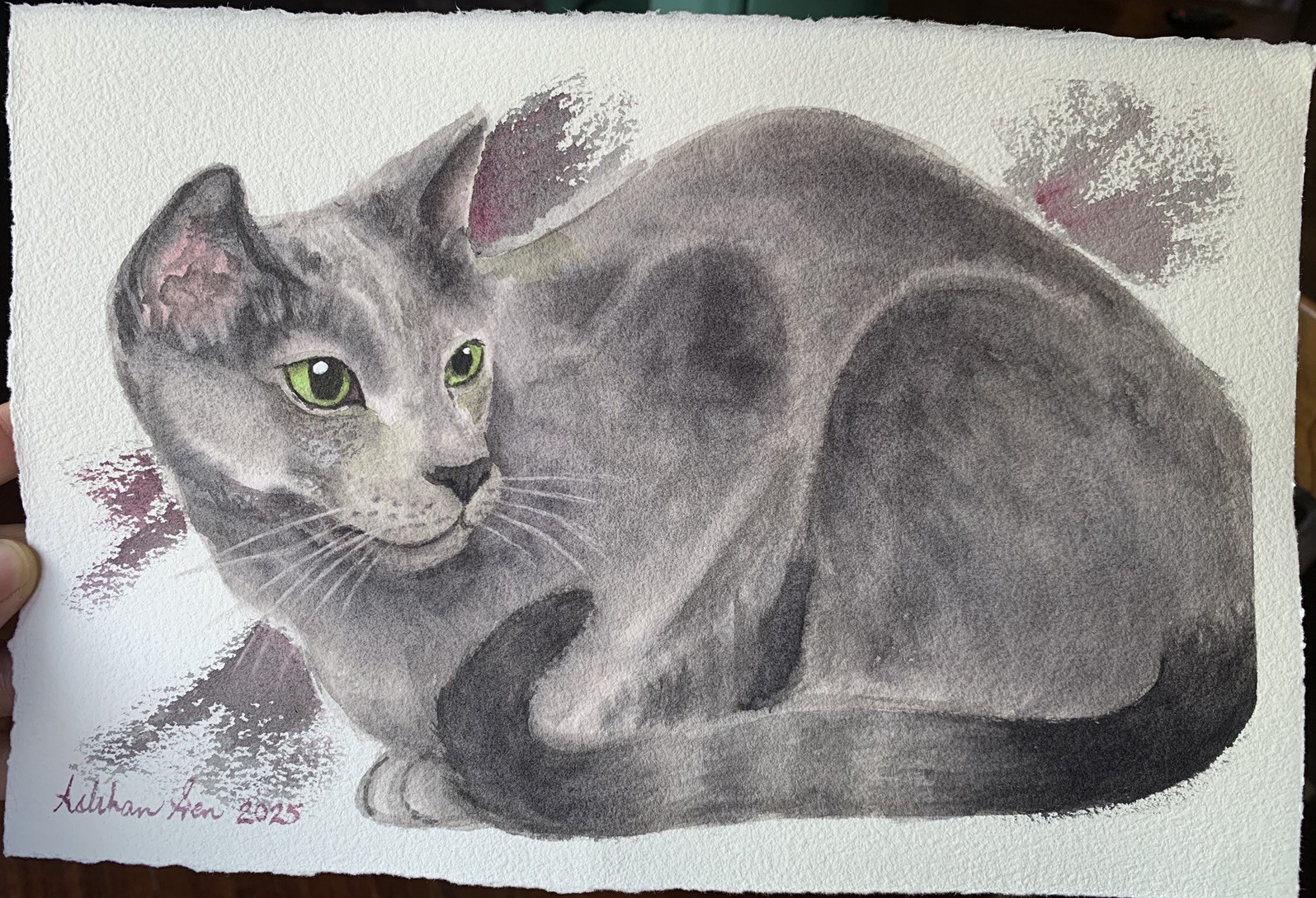 Custom pet portrait commission original watercolor painting sympathy gift art