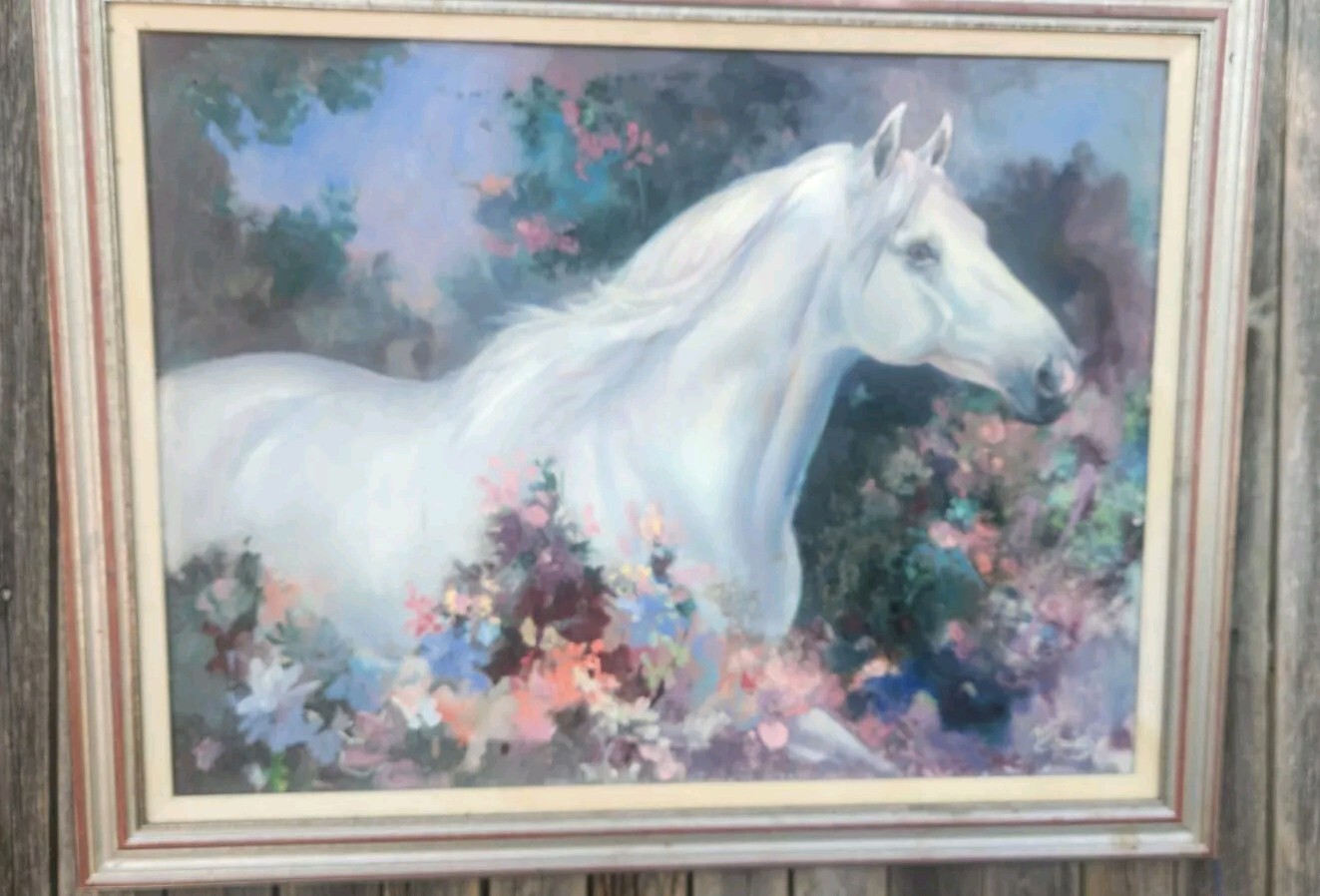 18×24 Marilyn Todd-Daniels Quarter Horse Equestrian Original Oil Framed Canvas