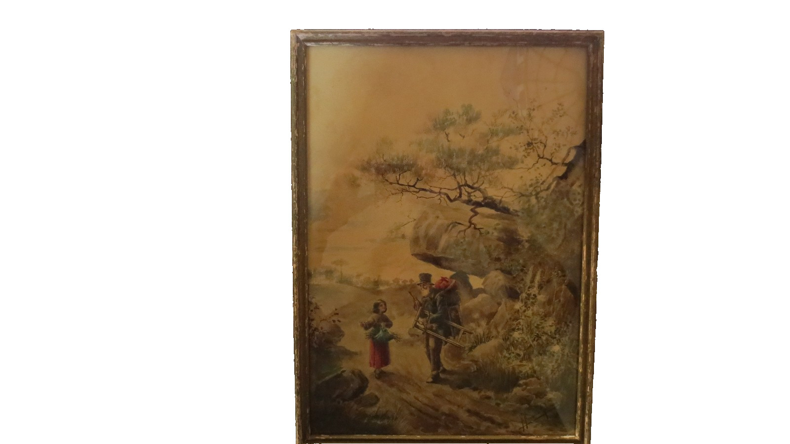 Antique original watercolor by F. Fernandez Gimenez (1846 – 1873) «Savilla»