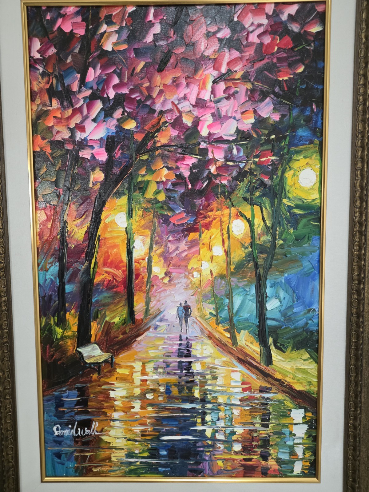 DANIEL WALL Large OIL ORIGINAL Signed One of a Kind. In Person. BLOSSOM AT NIGHT