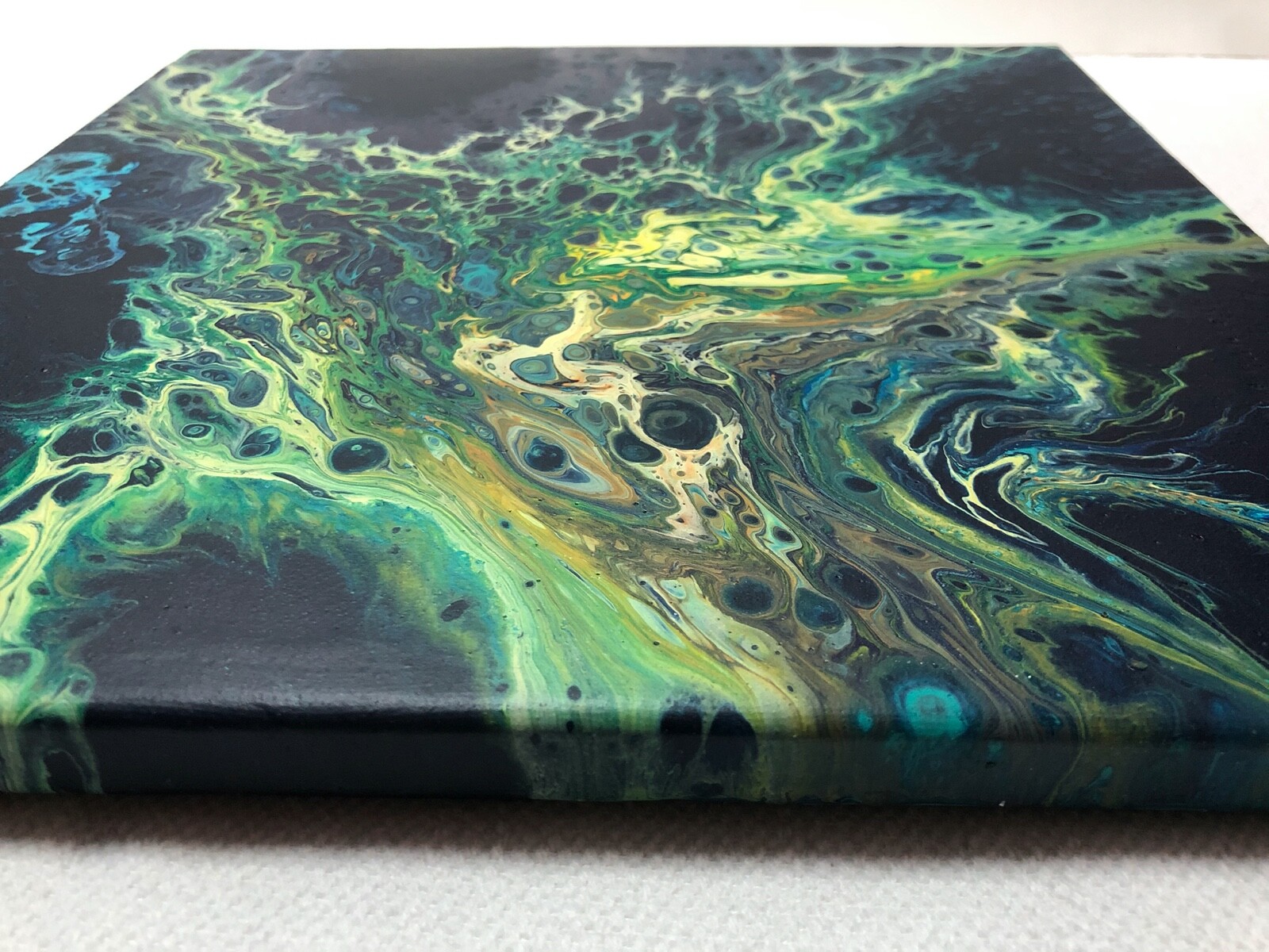 Acrylic Pour Painting – Original Abstract – 12×12 – Palancar – Signed