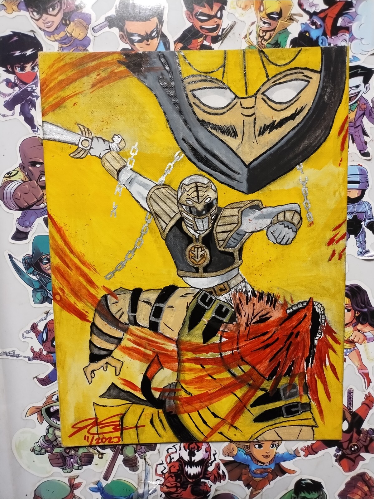 Hand Painted Power Rangers Mortal Kombat Fan Art