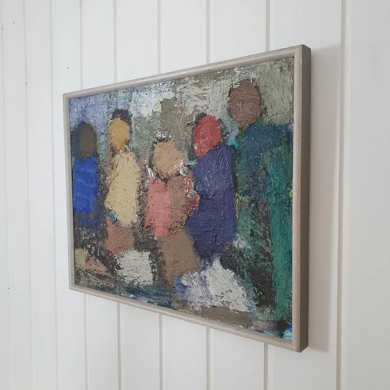 Gösta Falck Vintage Swedish Mid Century Oil Painting Original Modernism Art