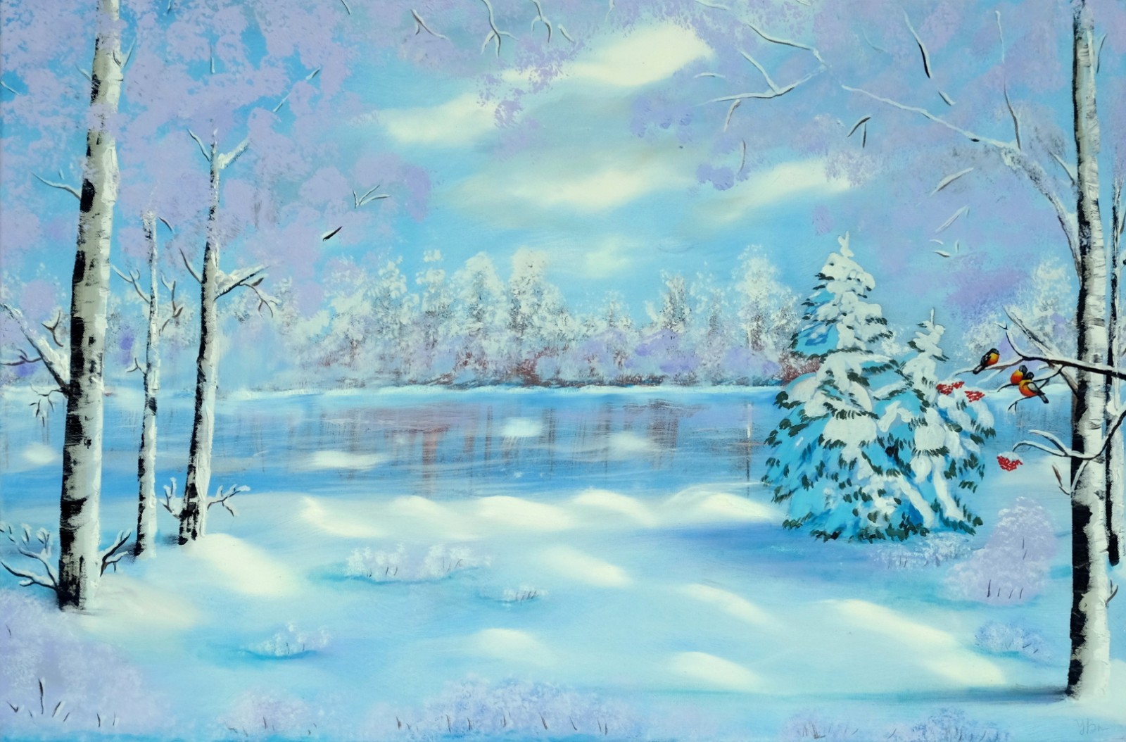 Art, Painting, «Frost» – Giclee on Canvas 22″x 28″ by Yelena Berzon