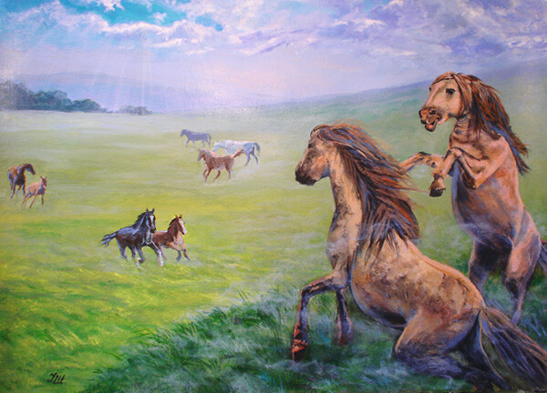 Freedom. Original framed under glass acrylic on paper 22″x30″ painting