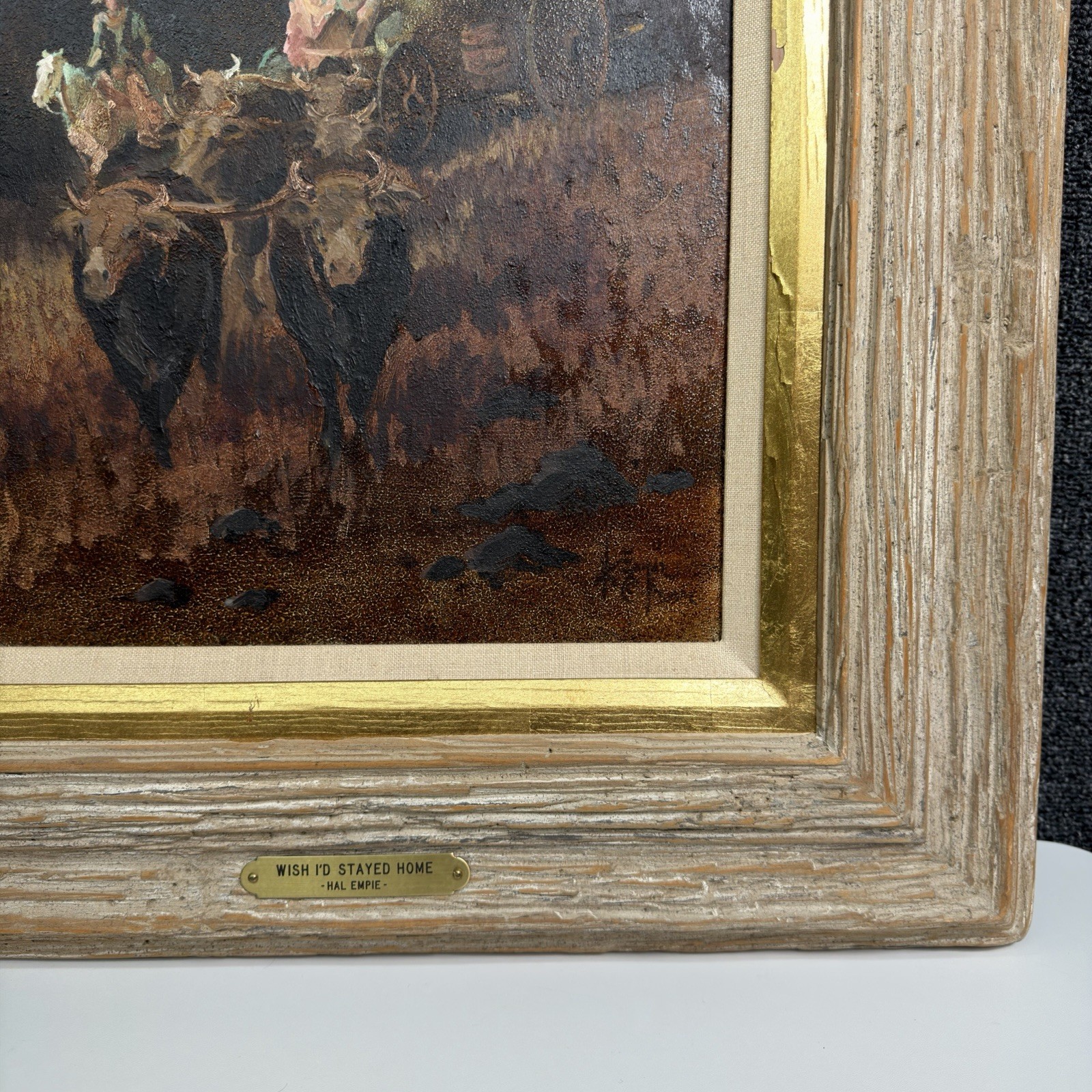 Hal Empie “Wish I’d Stayed Home” 1990 Signed Oil Painting w/ Provenance Ephemera