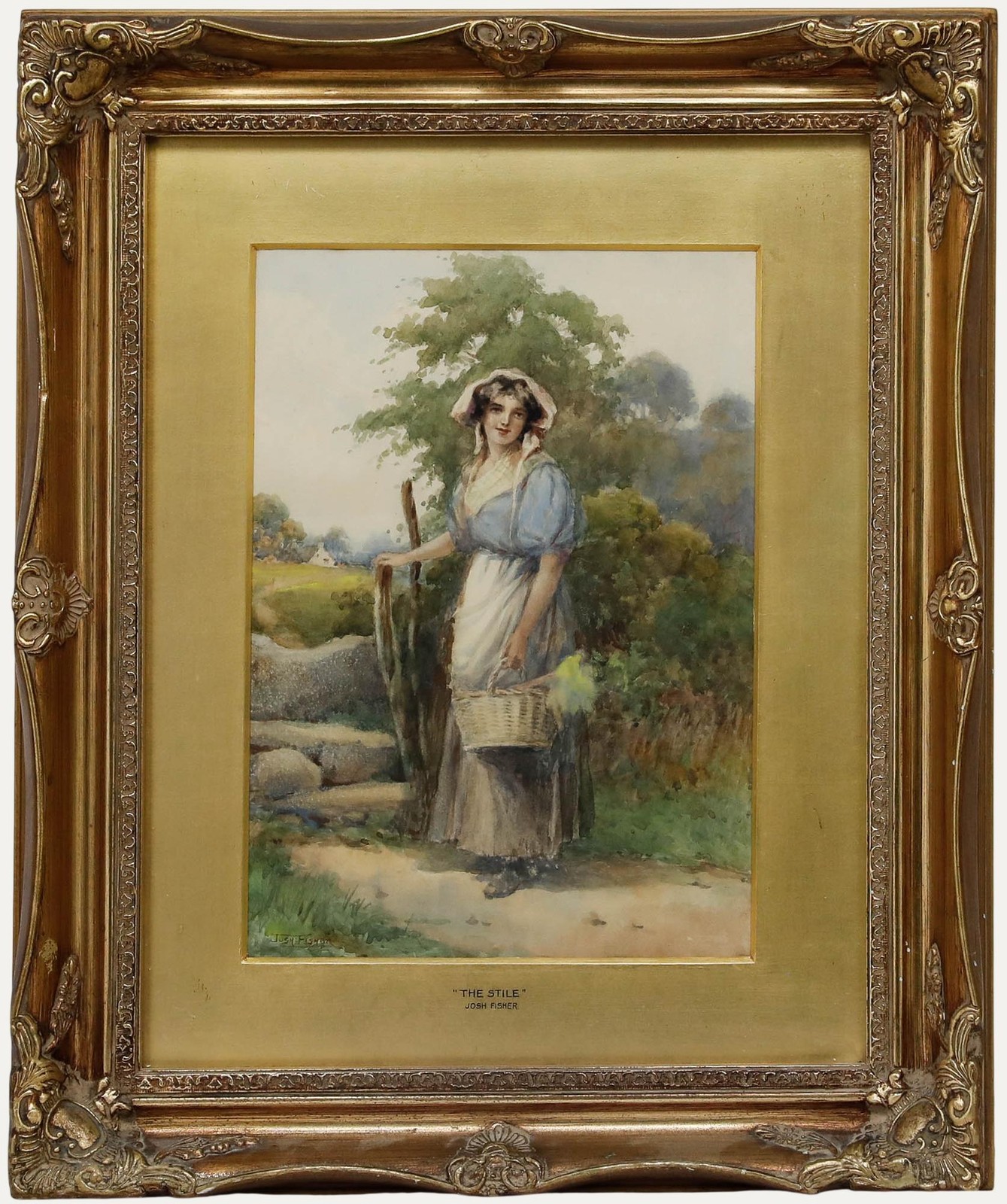 Joshua Fisher (1859-1930) – Late 19th Century Watercolour, The Stile