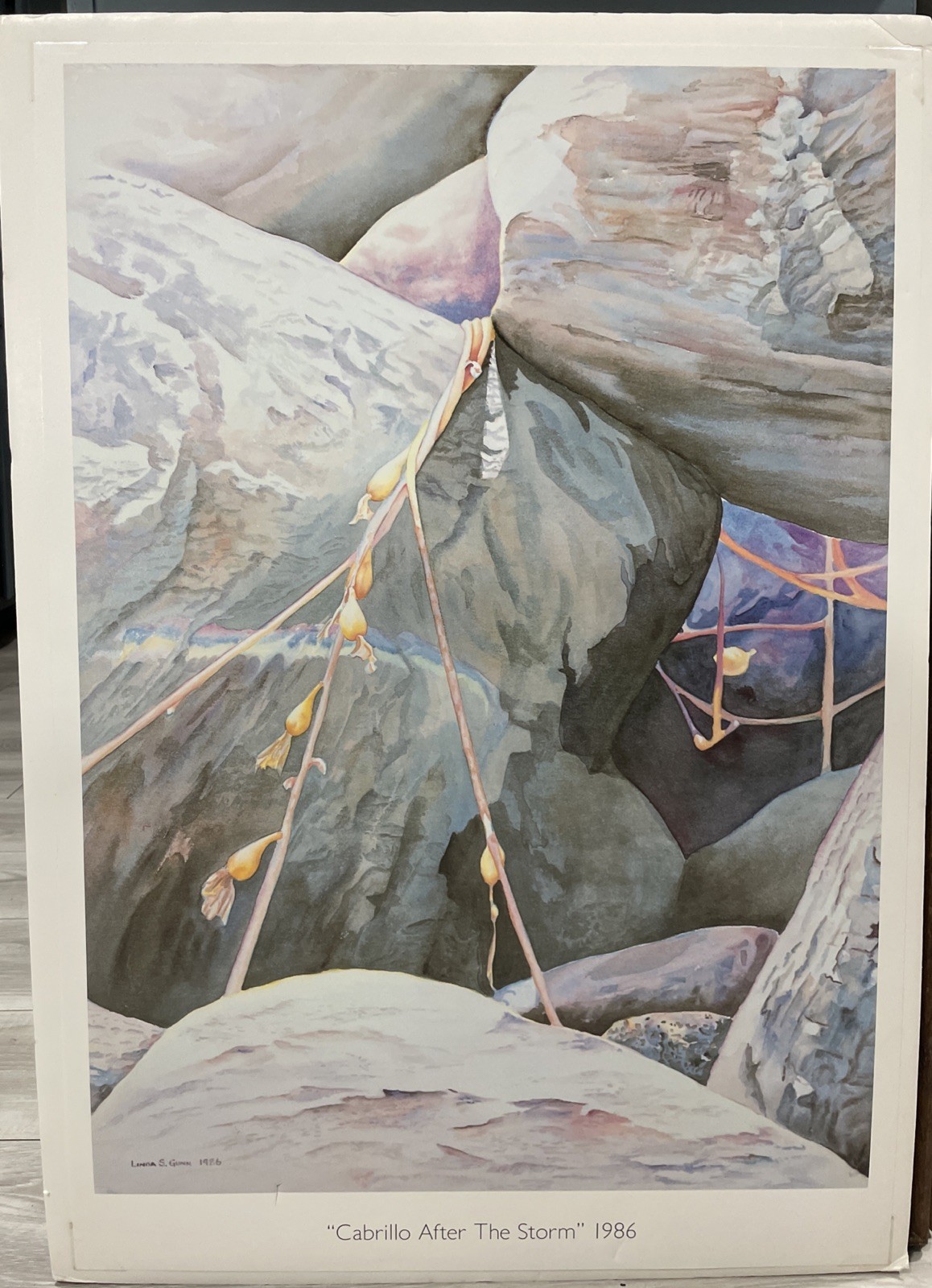 Cabrillo «After The Storm»1986 California Signed Linda Gunn 28.5″X20»