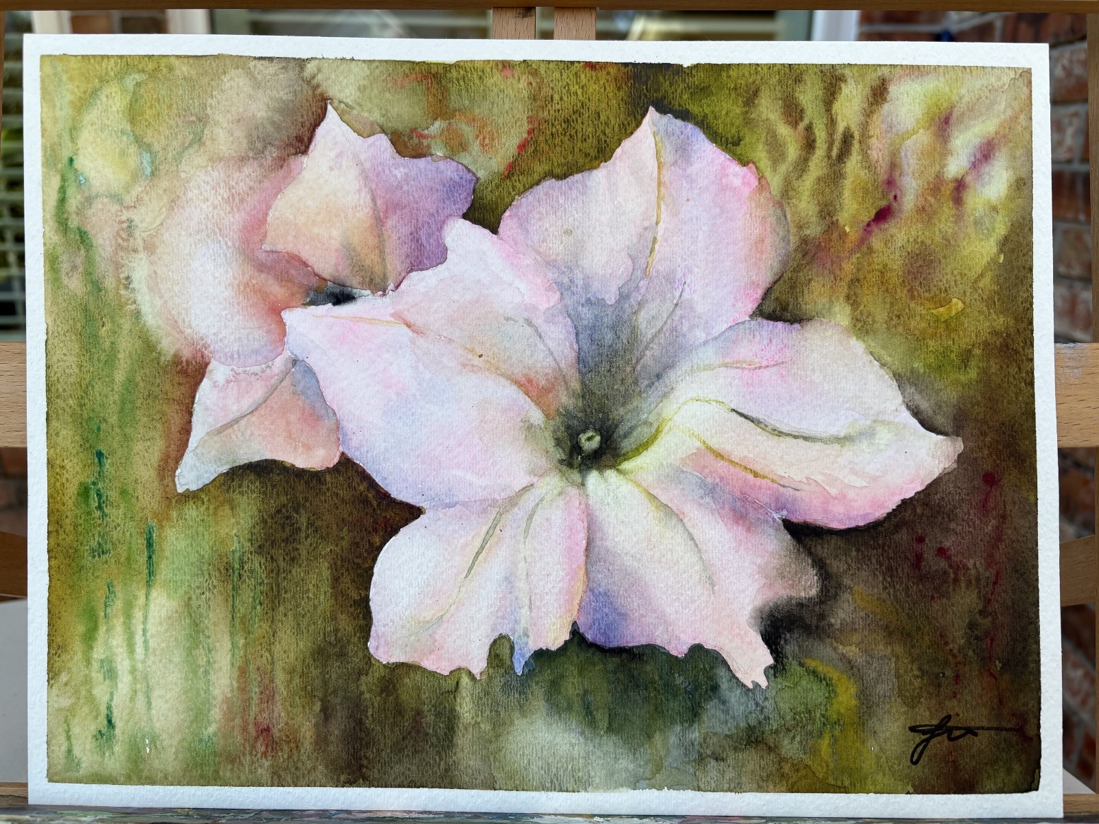 Hand-painted Petunia Flower – Watercolor Original Painting -One-of-a-kind